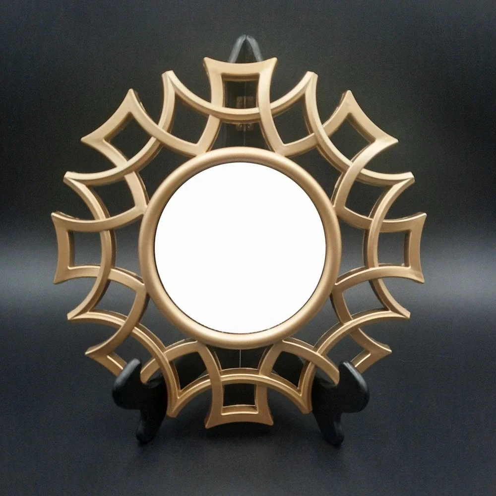 Gold Sunburst Mirror Round‎ Decorative Wall Accent Art 10 Inch Diameter